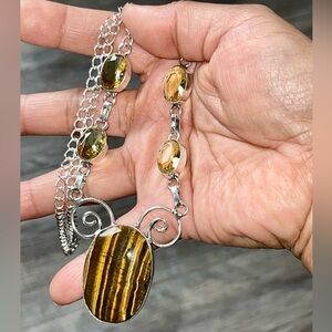 Golden Brown Tigereye Pendant Necklace